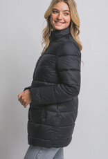 Miss Bliss LT Long Quilted Puffer Jacket-Black