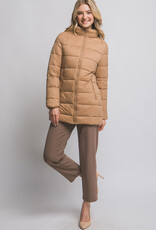 Miss Bliss LT Long Quilted Puffer Jacket-Camel