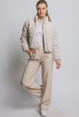 Miss Bliss LT Corduroy Puffer Jacket W/ Drawstrings-Cream