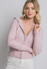 Miss Bliss LT Zip Sweater Hoodie-Pink