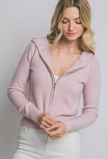 Miss Bliss LT Zip Sweater Hoodie-Pink