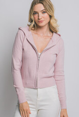 Miss Bliss LT Zip Sweater Hoodie-Pink