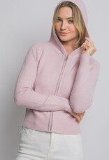 Miss Bliss LT Zip Sweater Hoodie-Pink
