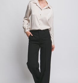 Miss Bliss Solid Straight Leg Pants-Black