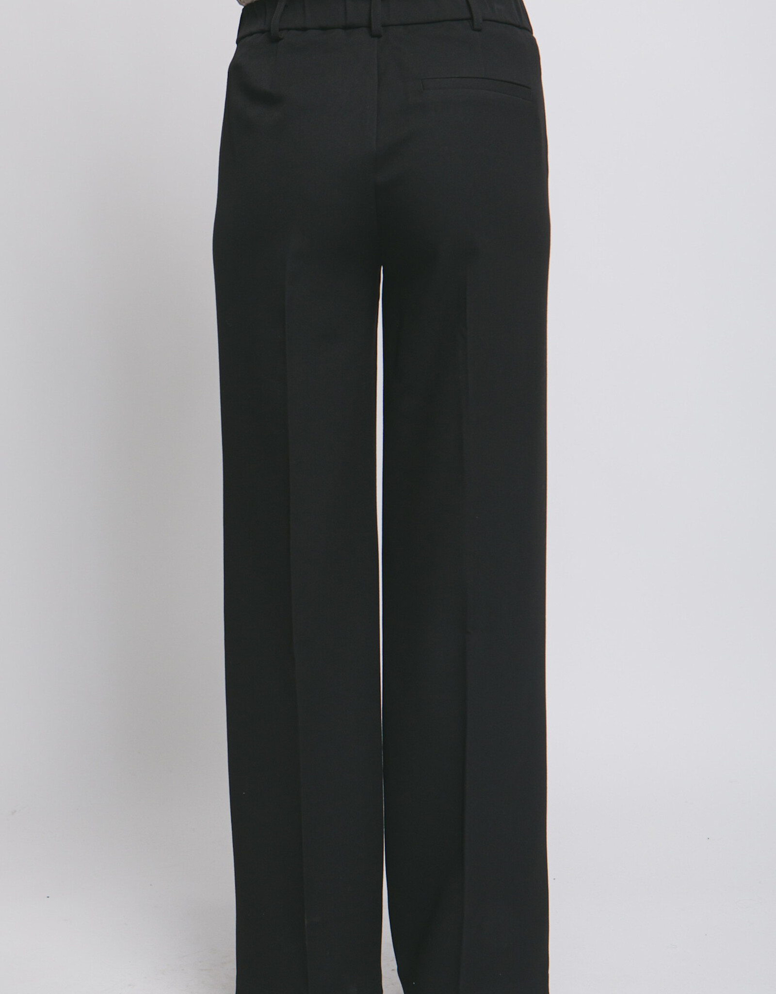 Miss Bliss LT Solid Straight Leg Pants-Black