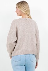 Miss Bliss Dream V Neck Relaxed Button Cardigan W Pockets-Mocha