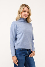 Miss Bliss Cielo Soft Turtleneck Pullover Sweater-Blue