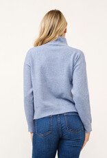 Miss Bliss Cielo Soft Turtleneck Pullover Sweater-Blue