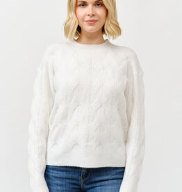 Miss Bliss Soft Wave Knit Sweater-Ivory