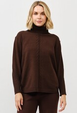 Miss Bliss Cielo Turtle Neck Loose Pullover Sweater-Brown