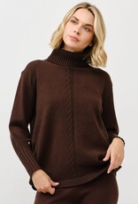 Miss Bliss Cielo Turtle Neck Loose Pullover Sweater-Brown