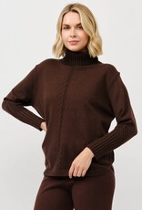 Miss Bliss Cielo Turtle Neck Loose Pullover Sweater-Brown