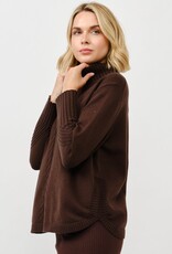 Miss Bliss Cielo Turtle Neck Loose Pullover Sweater-Brown