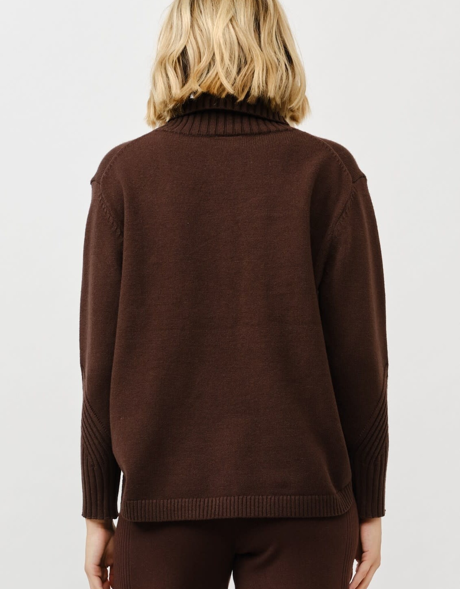Miss Bliss Cielo Turtle Neck Loose Pullover Sweater-Brown