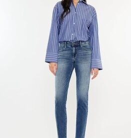 Miss Bliss KC Mid Rise Cigarette Fit Jeans- Medium Wash