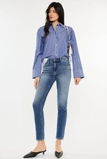 Miss Bliss KC Mid Rise Cigarette Fit Jeans- Medium Wash
