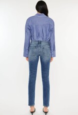 Miss Bliss KC Mid Rise Cigarette Fit Jeans- Medium Wash
