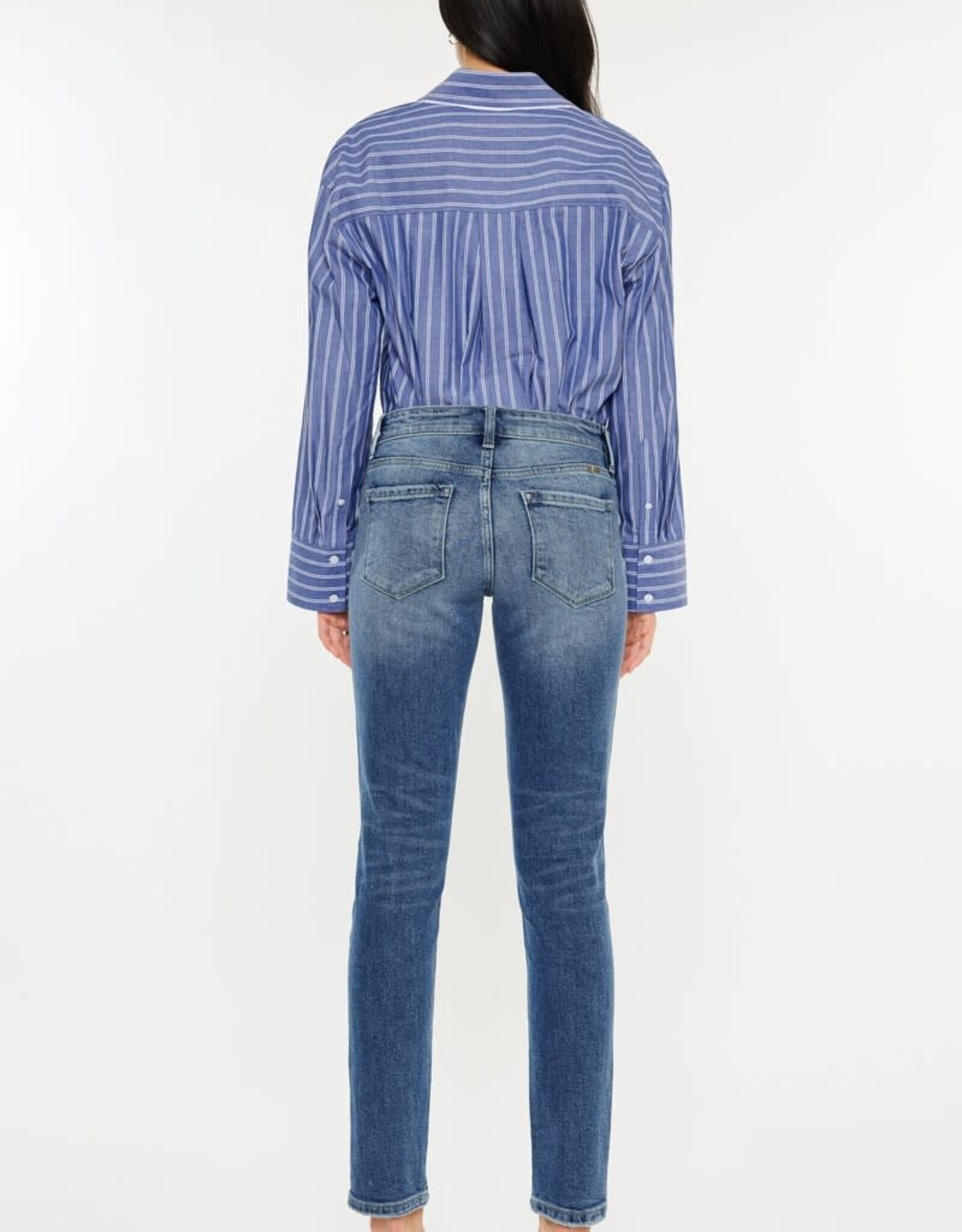 Miss Bliss KC Mid Rise Cigarette Fit Jeans- Medium Wash