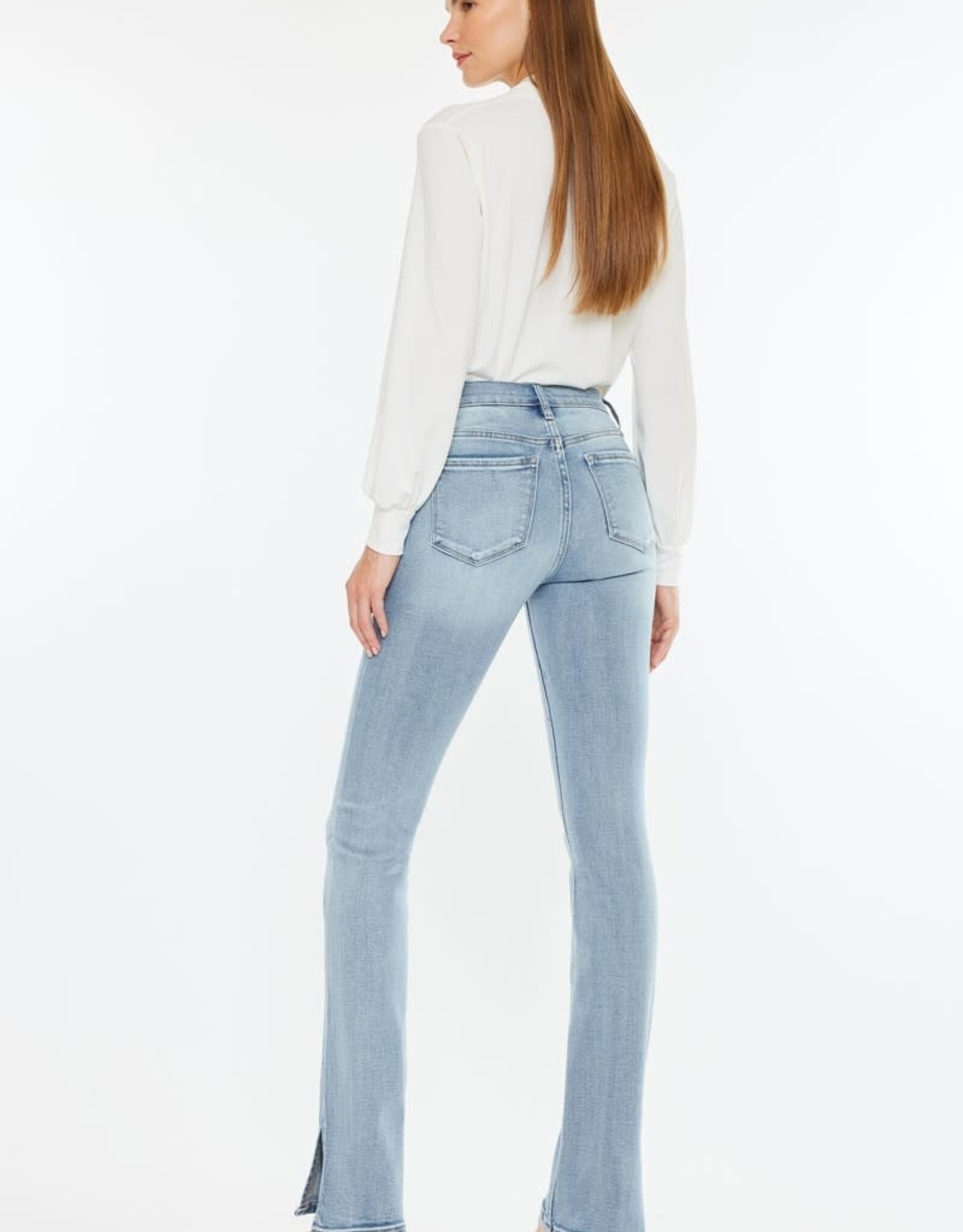 Miss Bliss KC Mid Rise Y2K Boot Cut Jeans- Medium Wash