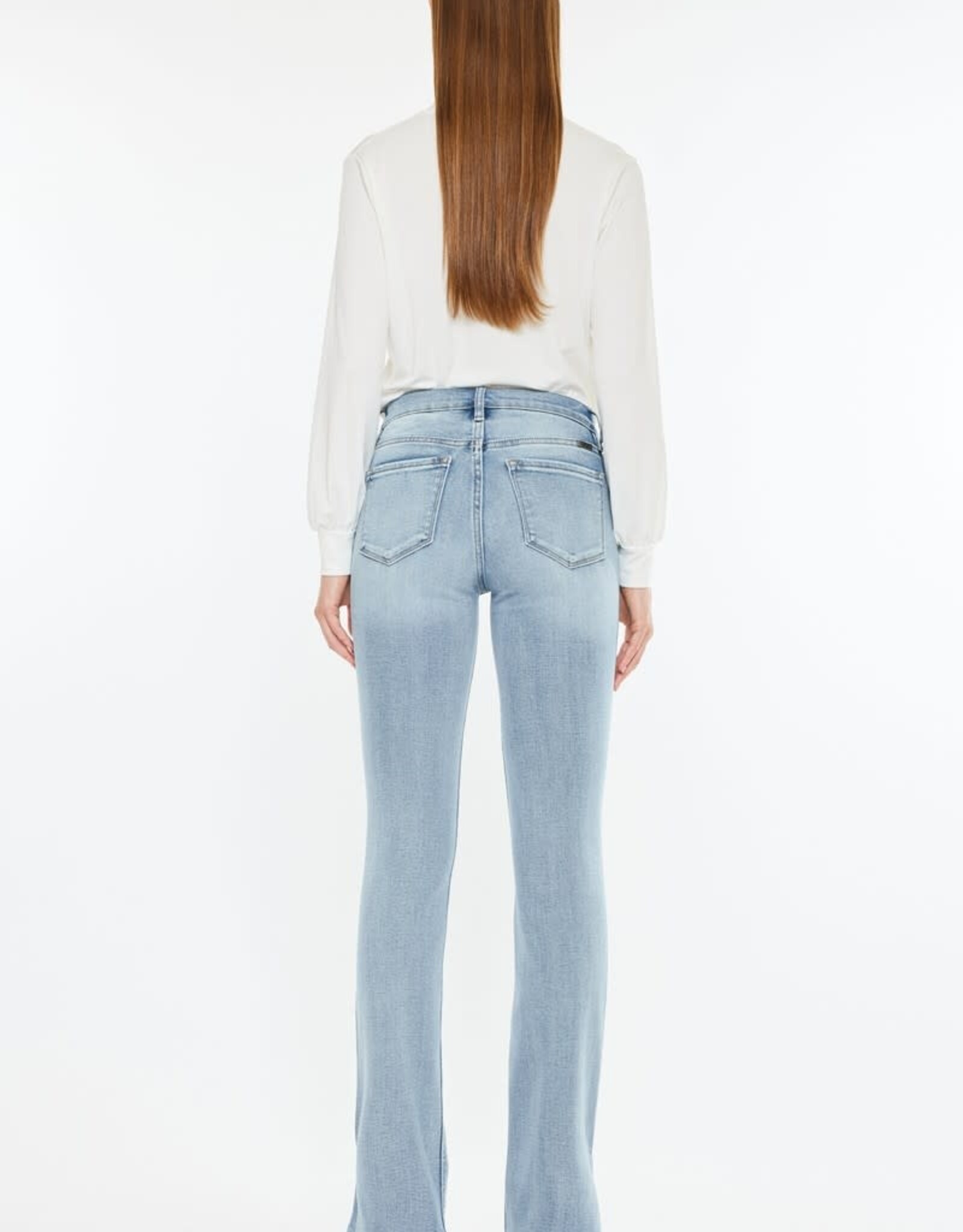 Miss Bliss KC Mid Rise Y2K Boot Cut Jeans- Medium Wash