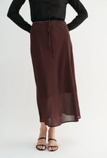 Miss Bliss F2F Double Layered Midi Skirt- Maroon