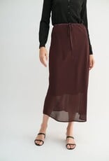 Miss Bliss F2F Double Layered Midi Skirt- Maroon