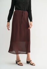 Miss Bliss F2F Double Layered Midi Skirt- Maroon