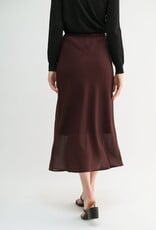 Miss Bliss F2F Double Layered Midi Skirt- Maroon