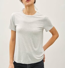 Miss Bliss Bamboo/modal Basic Round Neck T Shirt-H Grey
