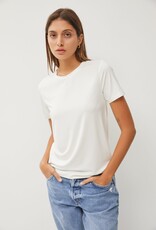 Miss Bliss BC Bamboo/modal Basic Round Neck T Shirt-Off-White