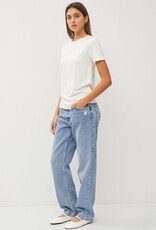 Miss Bliss BC Bamboo/modal Basic Round Neck T Shirt-Off-White