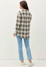 Miss Bliss BC Oversized Cotton Flannel Shirt-Jade