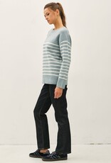 Miss Bliss BC Wool Blend Minimal Striped Sweater-Retro Blue