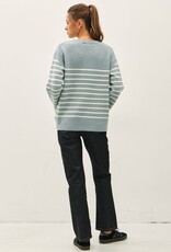 Miss Bliss BC Wool Blend Minimal Striped Sweater-Retro Blue