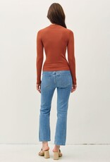 Miss Bliss BC Basic Ribbed Mockneck Sweater-Persimmon