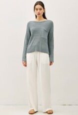 Miss Bliss BC Chunky Knit Wide Neck Sweater-Teal