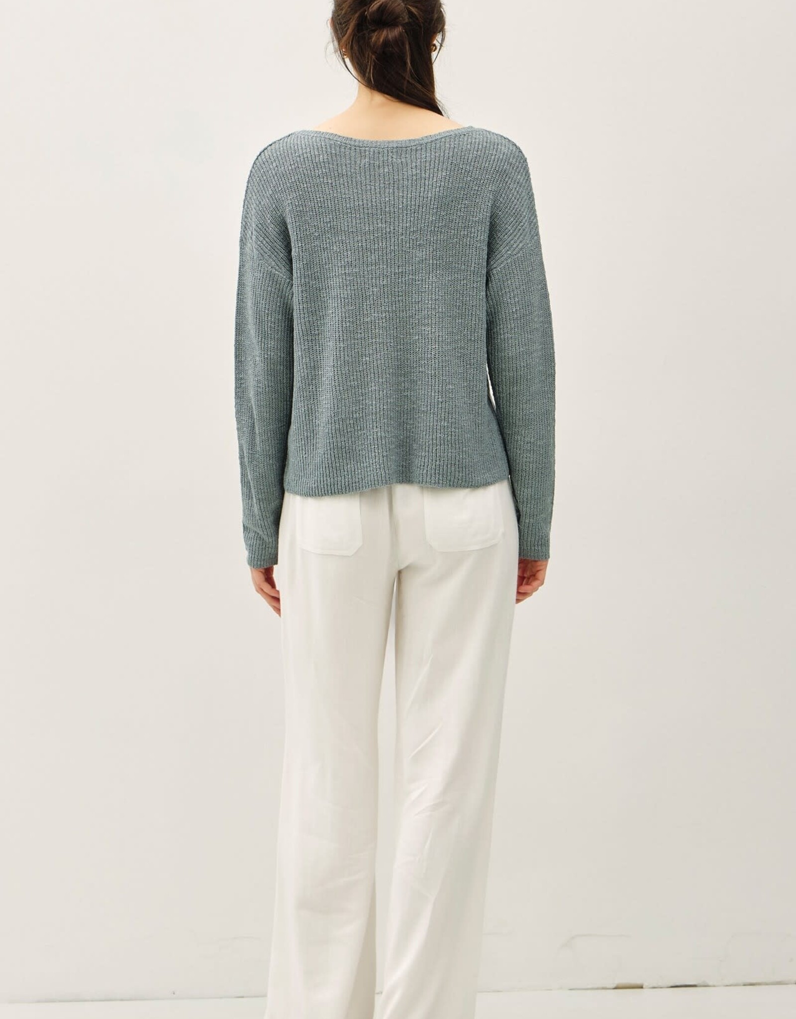 Miss Bliss BC Chunky Knit Wide Neck Sweater-Teal