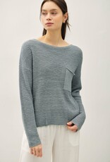 Miss Bliss BC Chunky Knit Wide Neck Sweater-Teal