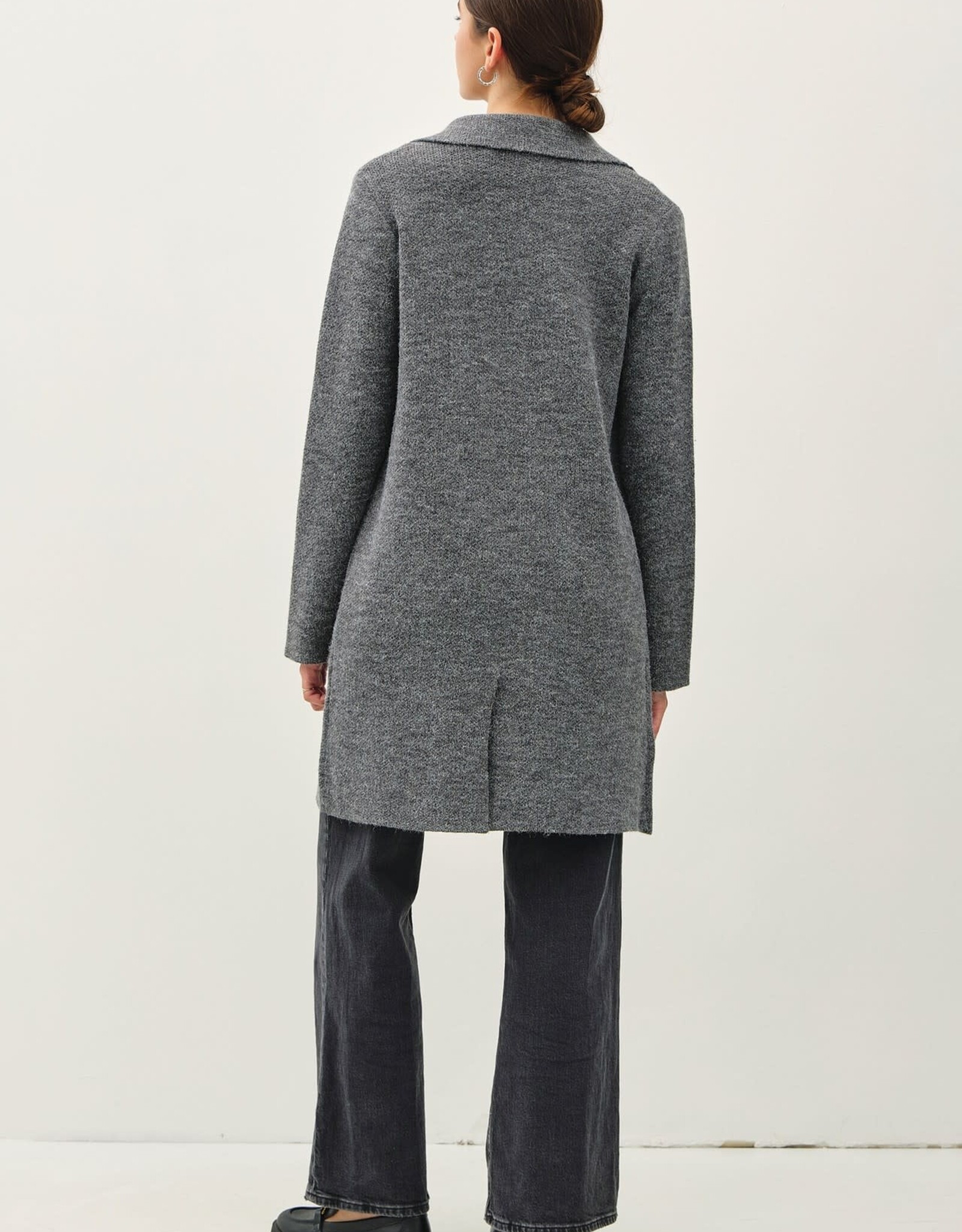 Miss Bliss BC Open Basic Sweater Coat W pocket-Charc