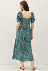 Miss Bliss BC Ruched Bust Dress With Volume Slv-Teal