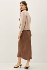 Miss Bliss BC Argyle Jacquard Round Neck Cardigan-Blush