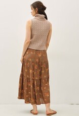 Miss Bliss BC Chunky Cable Sweater Vest Top-Taupe