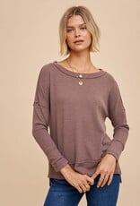 Miss Bliss Loom Baby Thermal Knit Top-Mocha