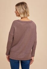 Miss Bliss Loom Baby Thermal Knit Top-Mocha