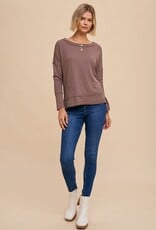 Miss Bliss Loom Baby Thermal Knit Top-Mocha