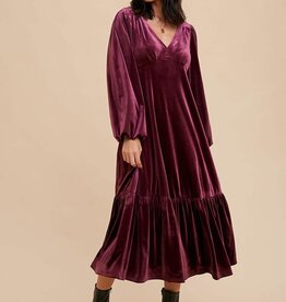 Miss Bliss Velvet Maxi Dress-Sugar Plum