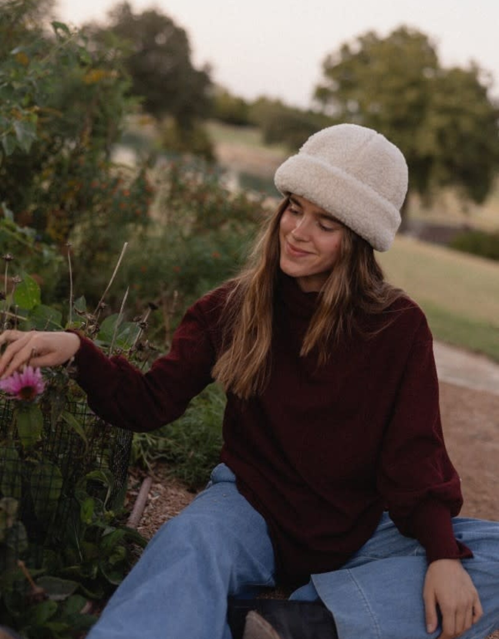 Miss Bliss ISL Cotton Glitz Ls Sweater-Burgundy