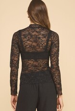 Miss Bliss ILS Hanoi Lace LS Top-Black