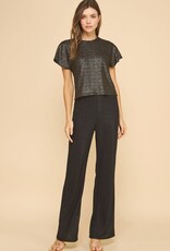 Miss Bliss ISL Shimmery Maine Cap Slv Top-Gold