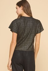 Miss Bliss ISL Shimmery Maine Cap Slv Top-Gold